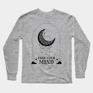 free your mind mystical moon child Long Sleeve T-Shirt